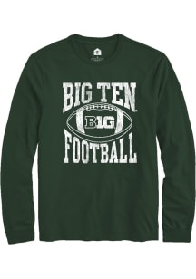 Rally Big Ten Green Football Arch Long Sleeve T Shirt