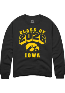 Summit Sportswear Iowa Hawkeyes Mens Black Class of 2026 Long Sleeve Crew Sweatshirt