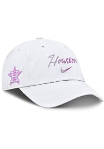 Nike Houston Astros White Mothers Day Script Club W ADJ Womens Adjustable Hat