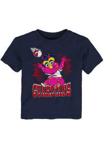 Slider Cleveland Guardians Infant Mascot 3.0 Short Sleeve T-Shirt Navy Blue