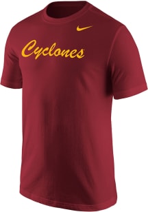 Nike Iowa State Cyclones Cardinal Wordmark Short Sleeve T Shirt