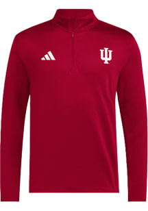 Adidas Indiana Hoosiers Mens Crimson Ultimate365 Woven Long Sleeve Qtr Zip Pullover
