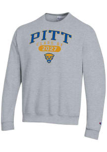 Champion Pitt Panthers Mens Grey Class of 2027 Powerblend Long Sleeve Crew Sweatshirt