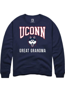 Summit Sportswear UConn Huskies Mens Navy Blue Great Grandma Long Sleeve Crew Sweatshirt