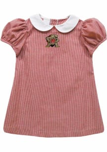 Vive La Fete Maryland Terrapins Toddler Girls Red Gingham Collar Short Sleeve Dress