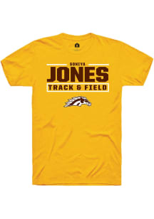 Soniya Jones Western Michigan Broncos Gold NIL Stacked Box Short Sleeve Player T Shirt