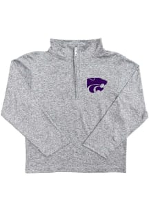 Vive La Fete K-State Wildcats Youth Grey Heather Erik Long Sleeve Quarter Zip Shirt
