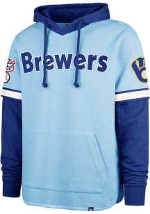 47 Milwaukee Brewers Mens Blue Threefold Seventies Shortstop Fashion Hood