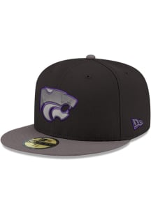 New Era K-State Wildcats Mens Black Black Graphite Color Pop GCP 59FIFTY Fitted Hat