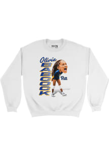 Olivia Babcock Pitt Panthers Mens White Caricature Crew Player Crew