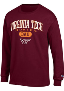 Champion Virginia Tech Hokies Maroon Dad Pill Jersey Long Sleeve T Shirt