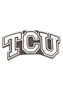 TCU Horned Frogs Chrome Car Emblem - White