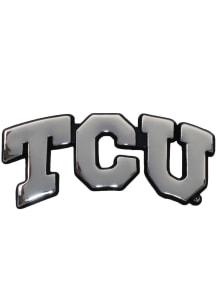 TCU Horned Frogs Chrome Car Emblem - Grey