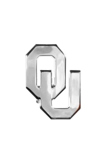 Oklahoma Sooners Chrome Design Car Emblem - Silver