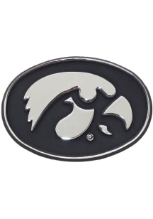 Iowa Hawkeyes Chrome Style Car Emblem - Silver