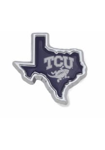 TCU Horned Frogs Metal Design Car Emblem - Silver