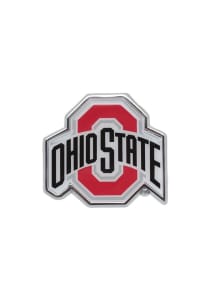 Ohio State Buckeyes Chrome Style Car Emblem - Red