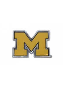 Michigan Wolverines Color Chrome Car Emblem - Blue