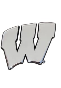 Wisconsin Badgers Chrome Car Emblem - Red