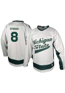 Genuine Collective Maxim Strbak Michigan State Spartans Mens White NIL Hockey Jersey