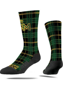 George Mason University Strideline Plaid Mens Crew Socks