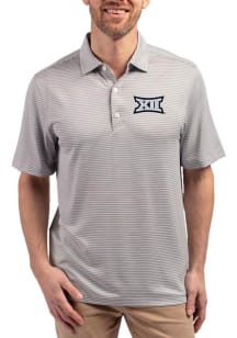 Cutter and Buck Big 12 Mens Ash Forge Double Stripe Short Sleeve Polo