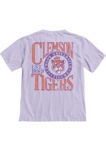 Blue 84 Clemson Tigers Lavender Vault Logo Short Sleeve T Shirt