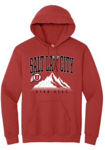 Summit Sportswear Utah Utes Mens Red Salt Lax City Long Sleeve Hoodie