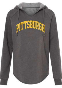 Summit Sportswear Pittsburgh Womens Dark Grey Pittsburgh Word Arch Hooded Sweatshirt