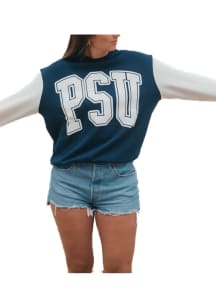 Gameday Social Penn State Nittany Lions Womens Navy Blue Varsity Crew Sweatshirt