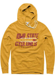 Charlie Hustle Iowa State Cyclones Mens Gold Football Trailing Long Sleeve Hoodie