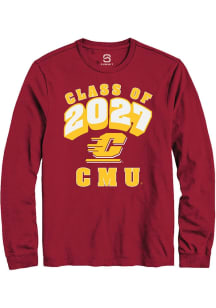 Summit Sportswear Central Michigan Chippewas Maroon Class of 2027 Long Sleeve T Shirt