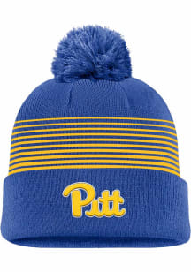 Nike Pitt Panthers Blue Sideline Peak Pom Beanie Mens Knit Hat
