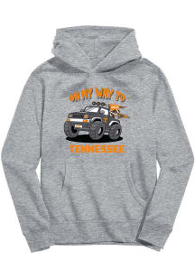 Vive La Fete Tennessee Volunteers Toddler Grey On My Way Long Sleeve Hooded Sweatshirt
