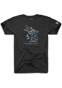 The Mitten State Michigan Black Pure Michigan Map Short Sleeve Fashion T Shirt