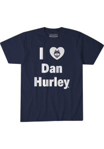 Dan Hurley UConn Huskies Navy Blue I Heart Dan Hurley Short Sleeve Fashion Player T Shirt