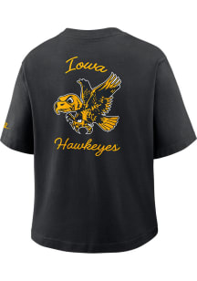 Nike Iowa Hawkeyes Womens Black Boxy Pocket Short Sleeve T-Shirt
