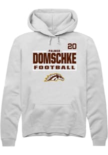 Palmer Domschke Western Michigan Broncos Mens White Football NIL Stacked Box Player Hood