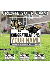 UCF Knights Personalized Congratulations Grad Yard Sign - White