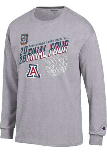 Champion Arizona Wildcats Grey MBB Final Four 2026 Jersey Long Sleeve T Shirt