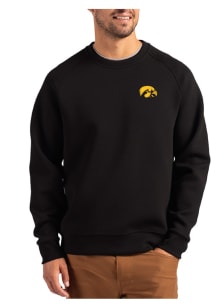 Cutter and Buck Iowa Hawkeyes Mens Black Roam Long Sleeve Crew Sweatshirt