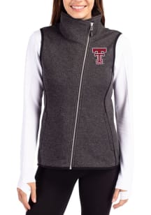 Cutter and Buck Texas Tech Red Raiders Womens Charcoal Mainsail Asymmetrical Vest