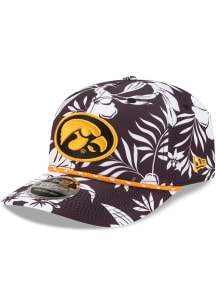 New Era Iowa Hawkeyes Floral Rope 9SEVENTY SS Adjustable Hat - Black