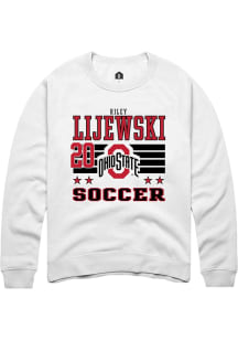 Riley Lijewski Ohio State Buckeyes Mens White NIL Striped Player Crew