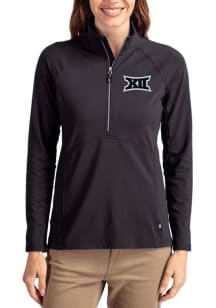 Cutter and Buck Big 12 Womens Black Adapt Eco Qtr Zip Pullover