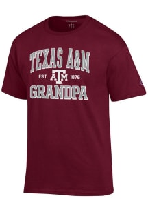 Champion Texas A&M Aggies Maroon Est. Date Grandpa Jersey Short Sleeve T Shirt