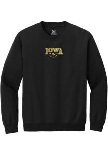 Summit Sportswear Iowa Hawkeyes Mens Black Embroidered Long Sleeve Crew Sweatshirt