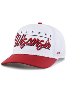 47 Wisconsin Badgers Brrr Condor Two-Tone Hitch Adjustable Hat - White