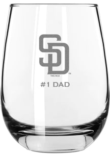 San Diego Padres Dad 15oz Stemless Wine Glass - White