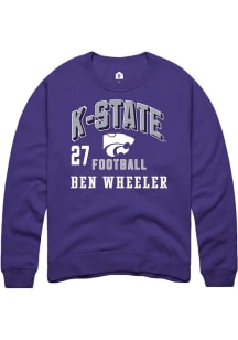 Ben Wheeler K-State Wildcats Mens Purple Football NIL Arch Logo Player Crew